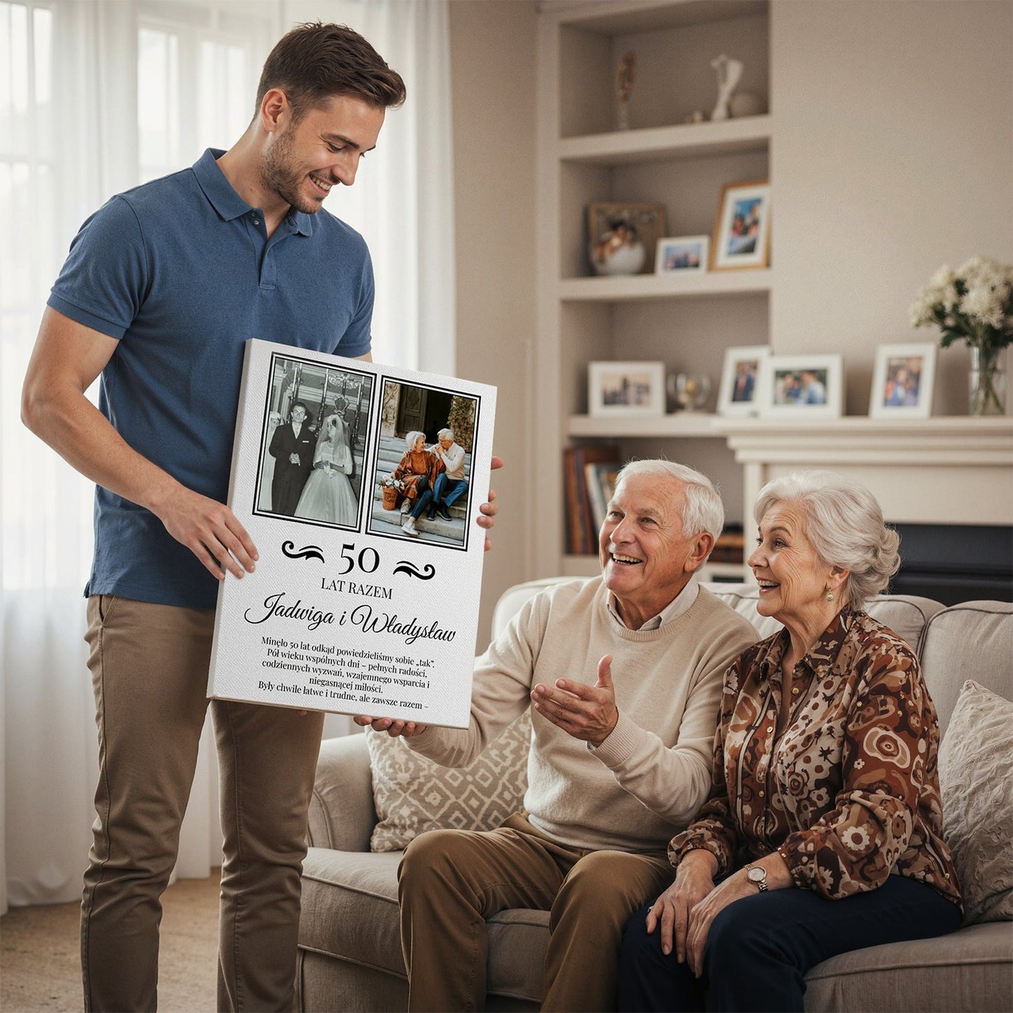 50 lat razem - personalizowany druk na płótnie - Emmygift.pl