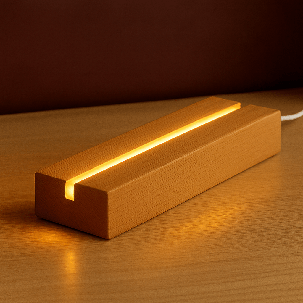 Drewniana podstawka + LED - Emmygift.pl