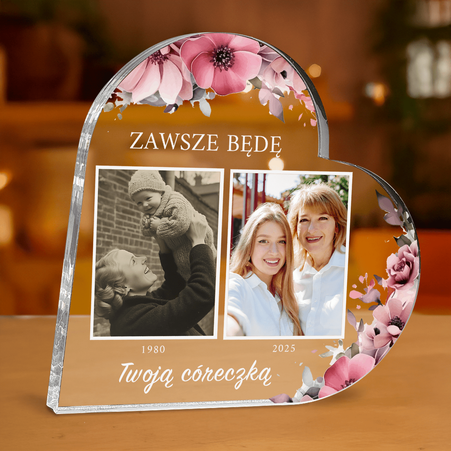 Zawsze będę Twoją córeczką - personalizowane serce z nadrukiem - Emmygift.pl