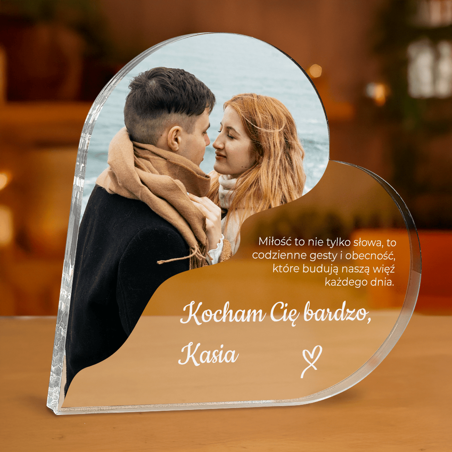 Tym jest miłość - personalizowane serce z nadrukiem dla pary - Emmygift.pl