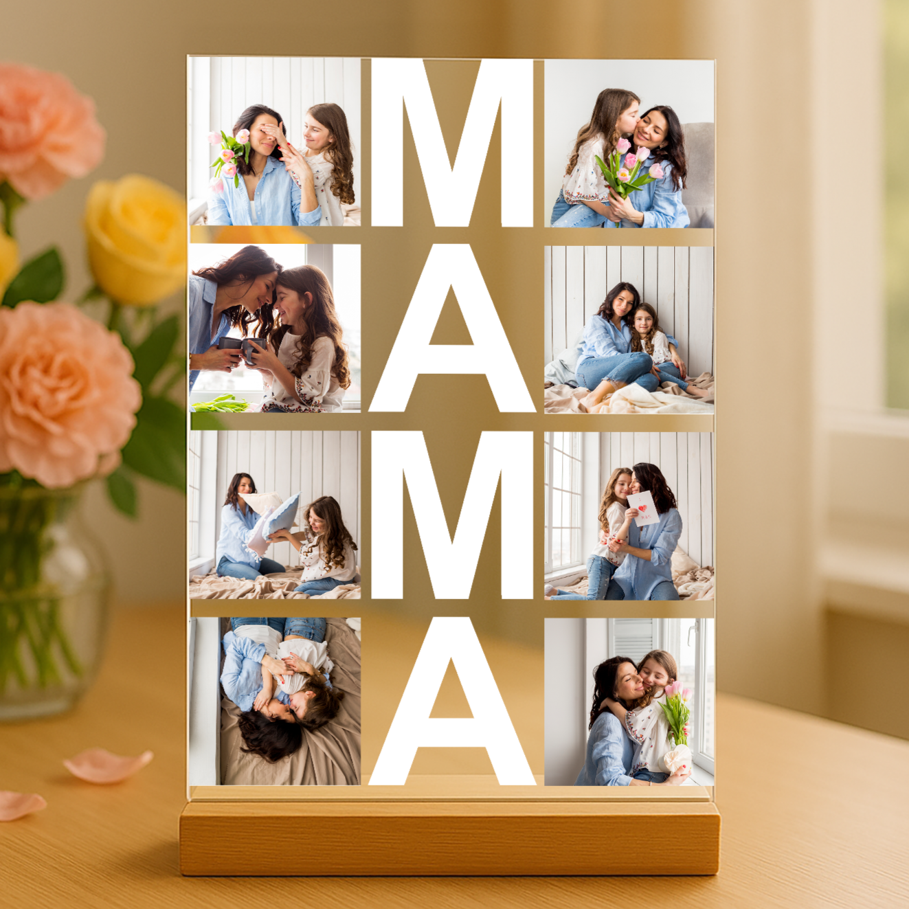 Fotokolaż Mama - Druk na szkle, spersonalizowany prezent dla mamy