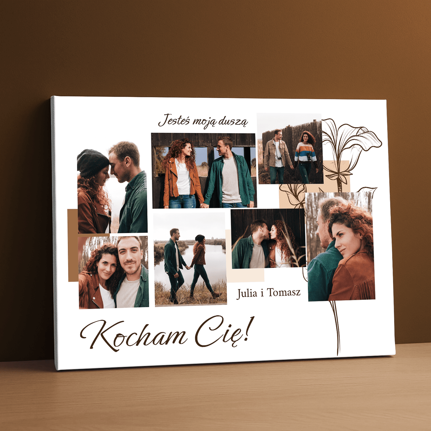 Jesteś moją duszą kolaż - personalizowany druk na płótnie dla pary - Emmygift.pl