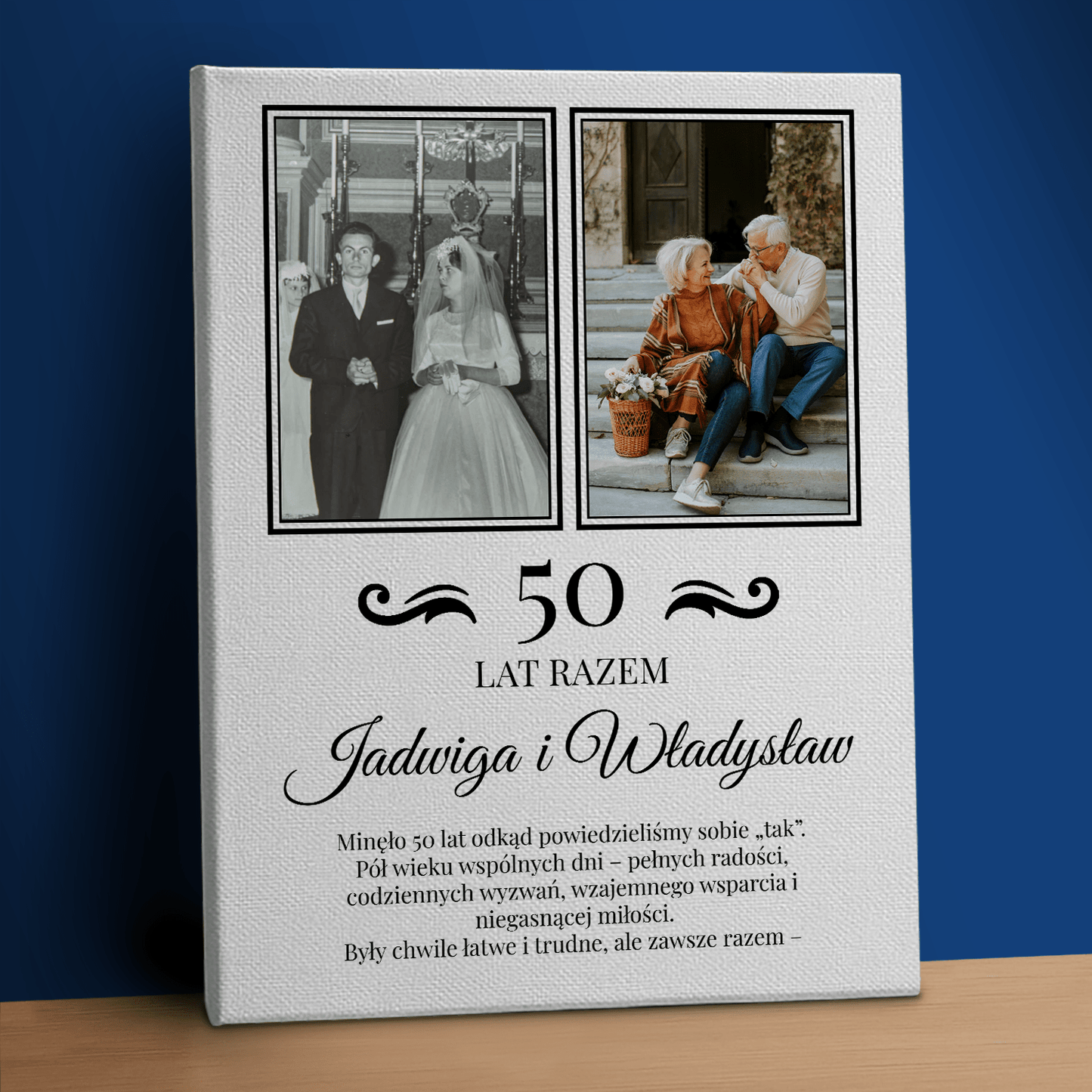 50 lat razem - personalizowany druk na płótnie - Emmygift.pl