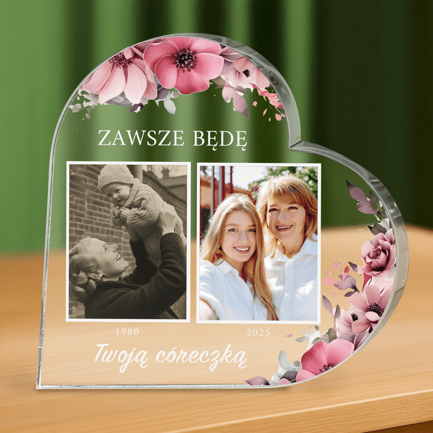 Zawsze będę Twoją córeczką - personalizowane serce z nadrukiem - Emmygift.pl