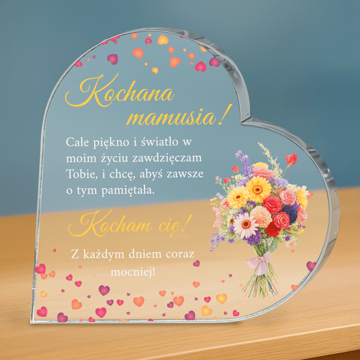 Kochana Mamusia - personalizowane serce z nadrukiem dla mamy - Emmygift.pl