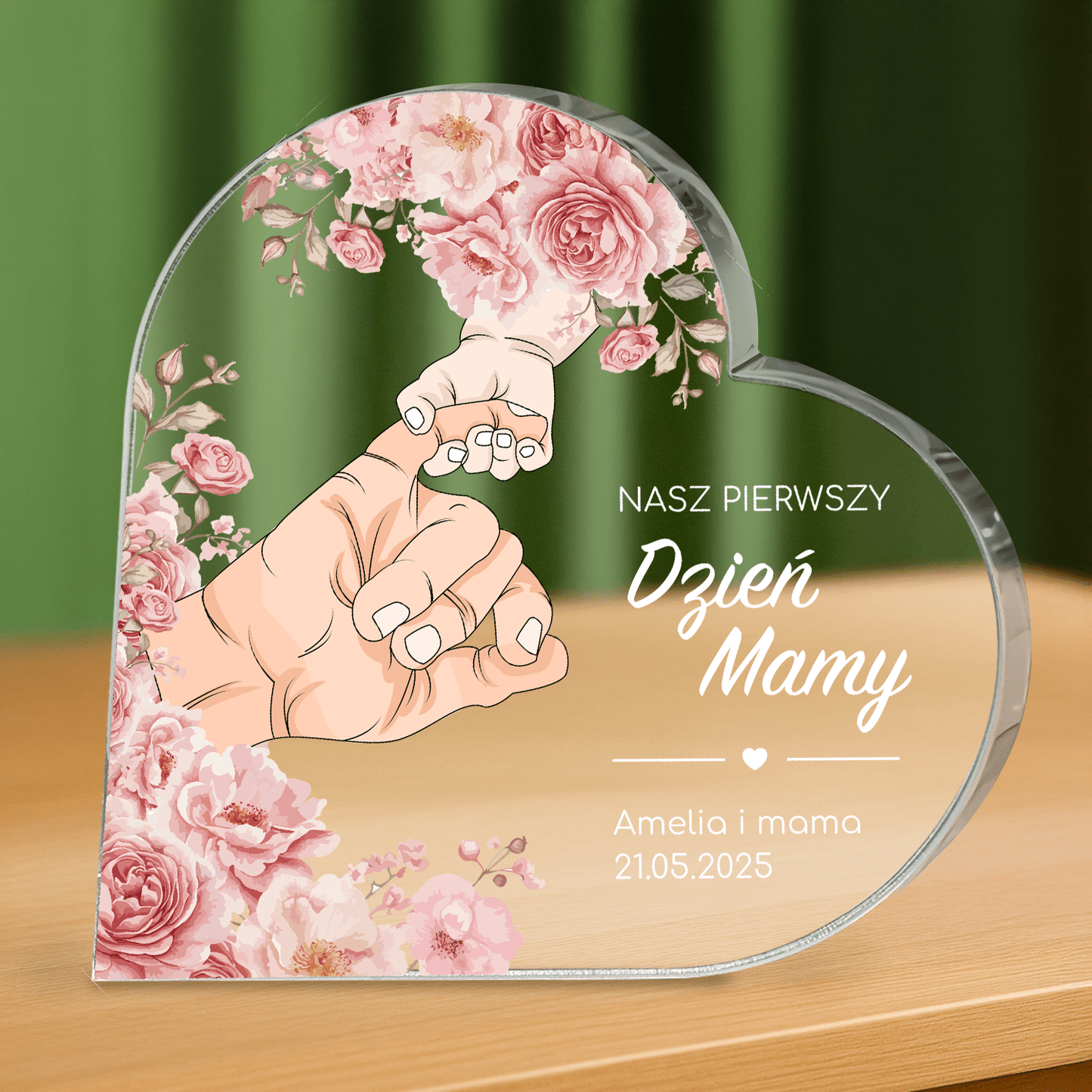 Nasz pierwszy Dzień Mamy - personalizowane serce z nadrukiem - Emmygift.pl