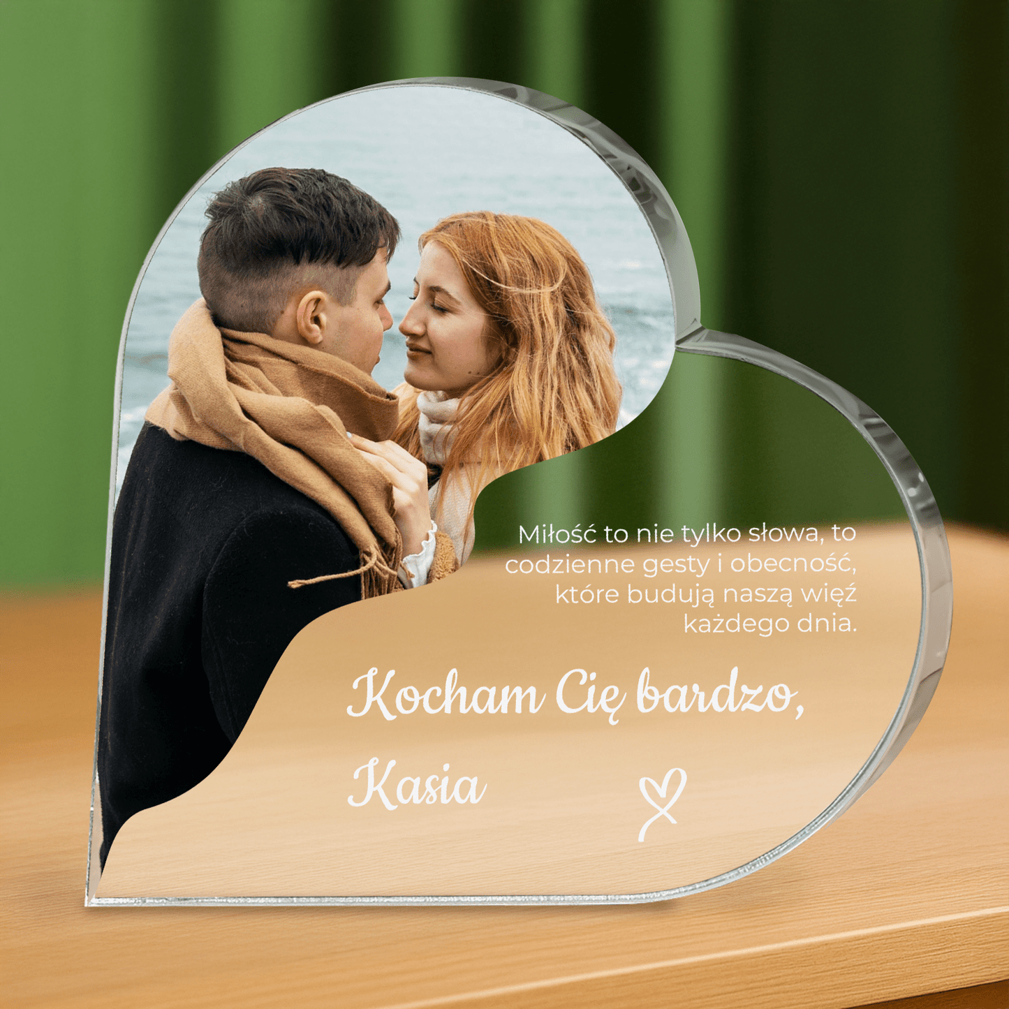 Tym jest miłość - personalizowane serce z nadrukiem dla pary - Emmygift.pl