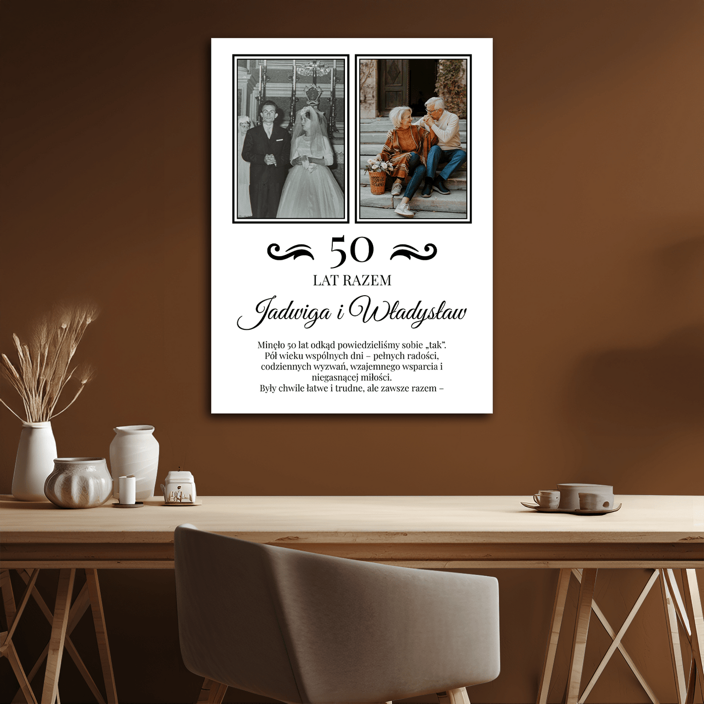 50 lat razem - personalizowany druk na płótnie - Emmygift.pl
