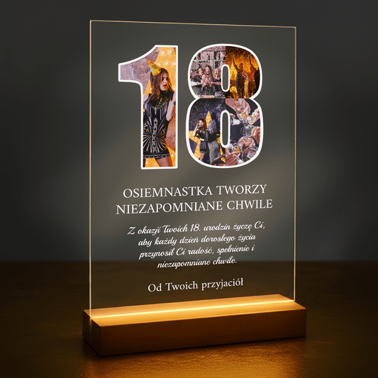 18 urodziny - druk na szkle akrylowym dla przyjaciółki - Emmygift.pl