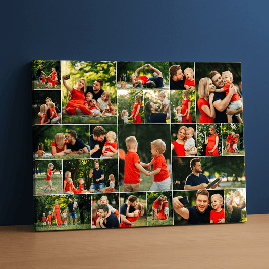 24 zdjęcia rodzinne - kolaż na płótnie dla rodziców - Emmygift.pl