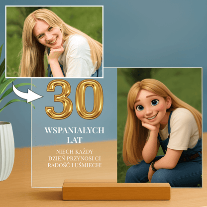 30 wspaniałych lat - personalizowany druk na szkle dla niej - Emmygift.pl
