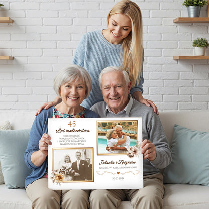 45 lat małżeństwa - personalizowany druk na płótnie - Emmygift.pl