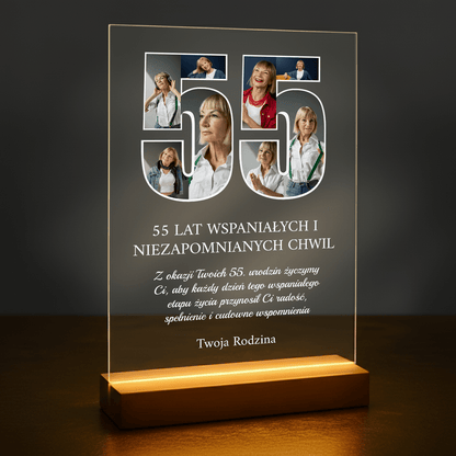 55 niezapomnianych lat - druk na szkle akrylowym dla kobiety - Emmygift.pl