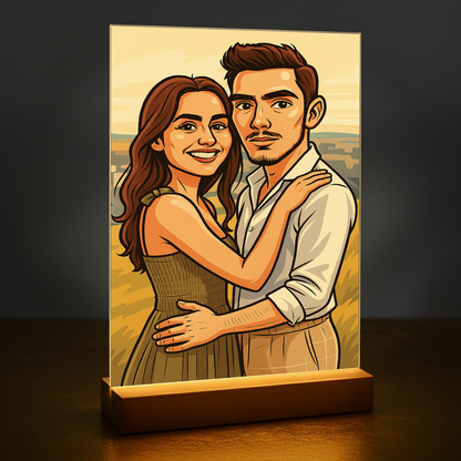 Para jak z karykatury - portret na szkle akrylowym dla pary