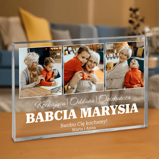 Bardzo Cię kochamy - personalizowany druk na grubym szkle dla babci - Emmygift.pl