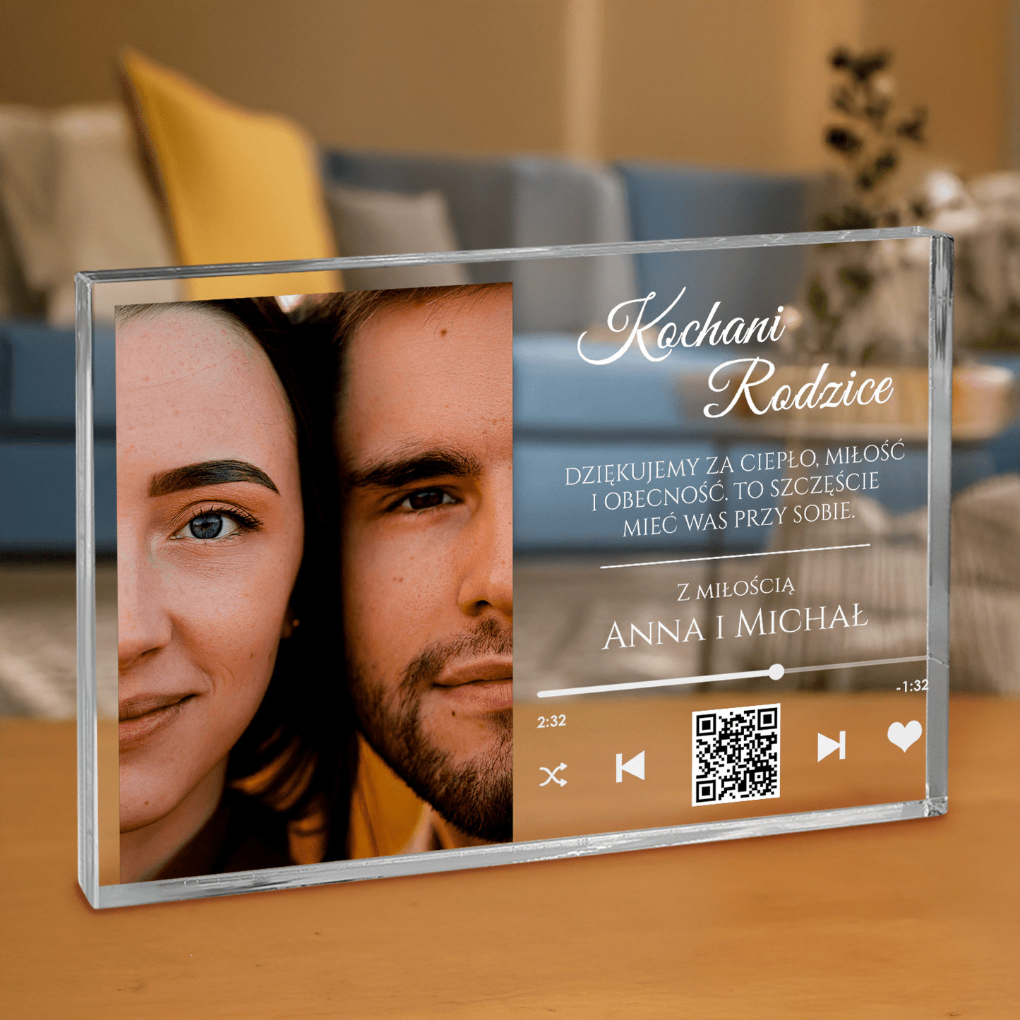Kochani rodzice - personalizowany druk na grubym szkle dla rodziców - Emmygift.pl