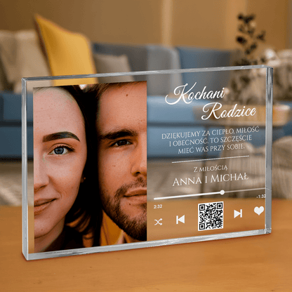 Kochani rodzice - personalizowany druk na grubym szkle dla rodziców - Emmygift.pl