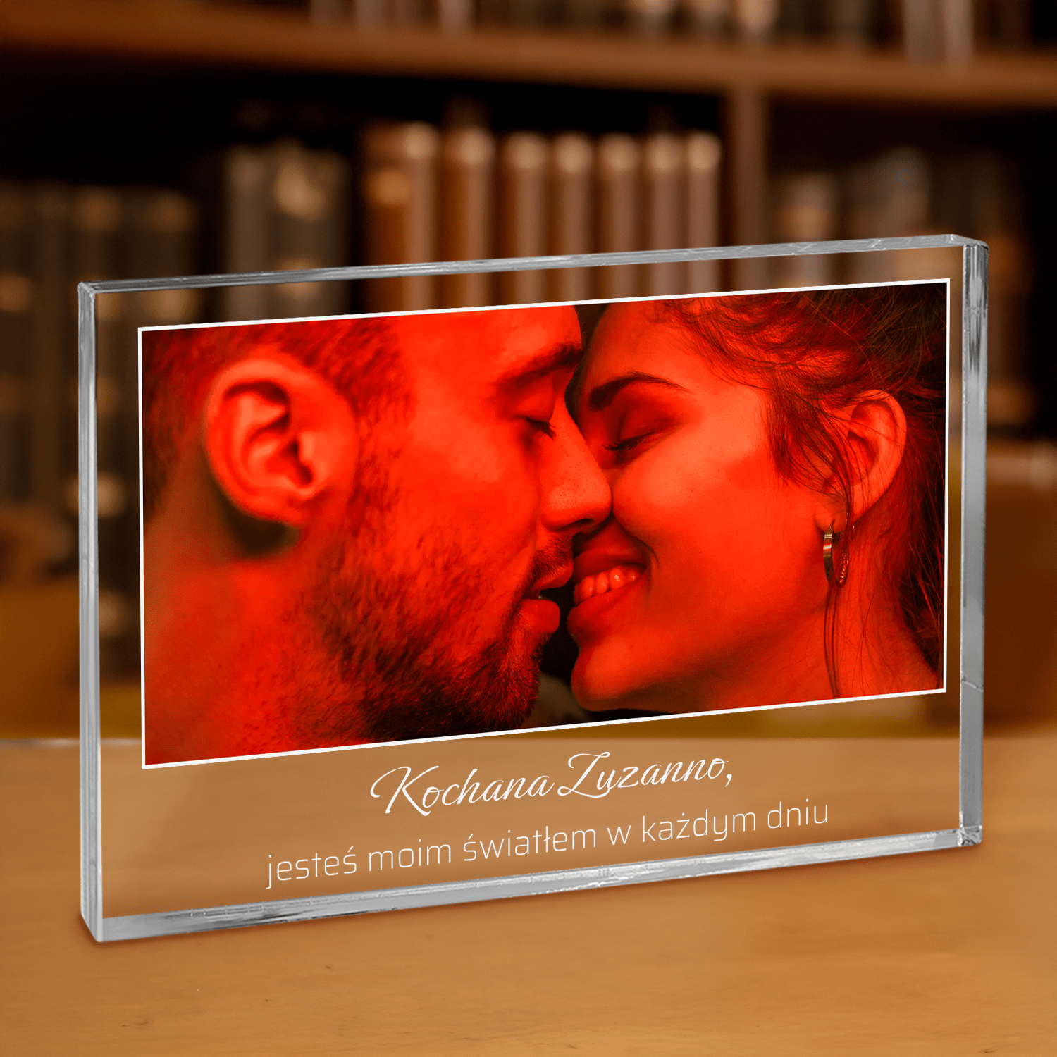 Jesteś moim światłem - personalizowany druk na grubym szkle dla niej - Emmygift.pl