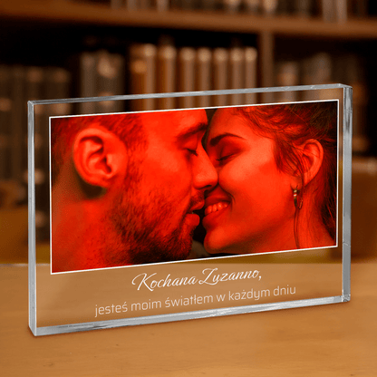 Jesteś moim światłem - personalizowany druk na grubym szkle dla niej - Emmygift.pl