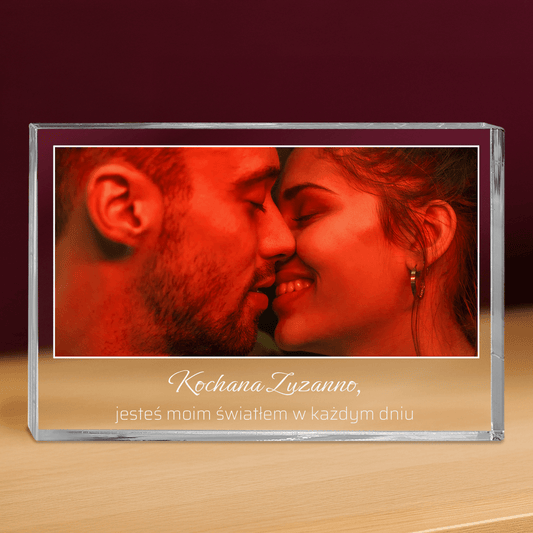 Jesteś moim światłem - personalizowany druk na grubym szkle dla niej - Emmygift.pl