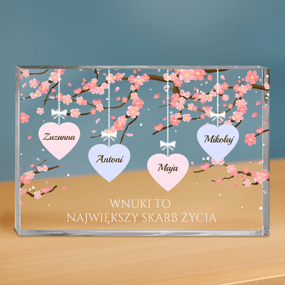 Wnuki to skarb życia - personalizowany druk na grubym szkle - Emmygift.pl