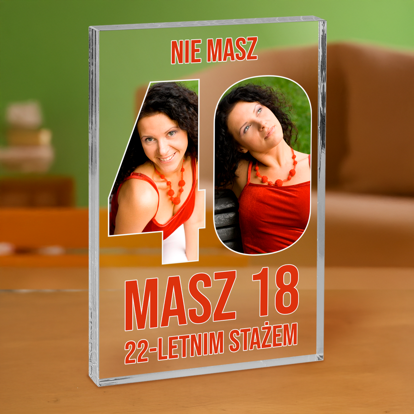Twoje 40 urodziny - personalizowany druk na grubym szkle dla niej