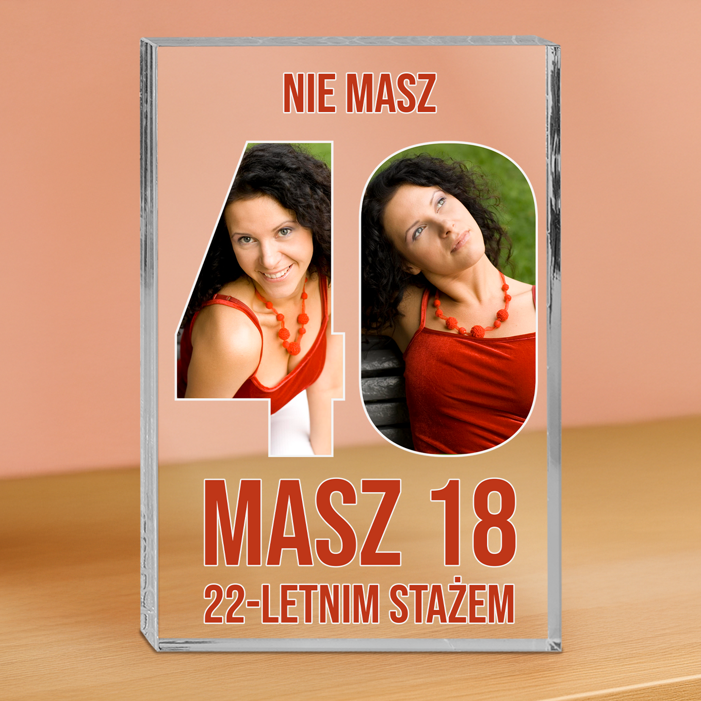 Twoje 40 urodziny - personalizowany druk na grubym szkle dla niej