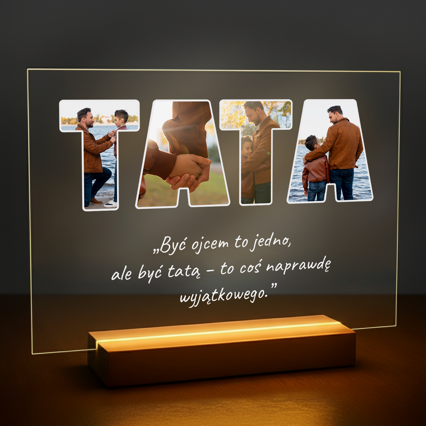 Fotokolaż Tata -druk na szkle akrylowym dla taty