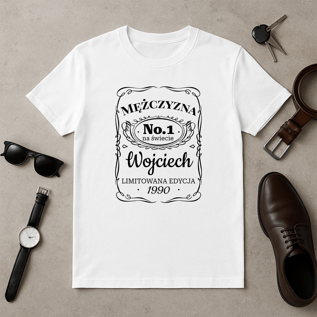 Mężczyzna No. 1 na świecie - koszulka z nadrukiem dla niego - Emmygift.pl