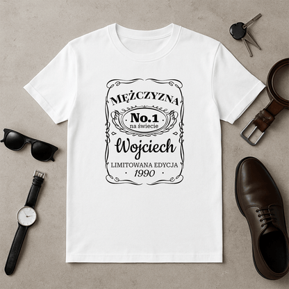 Mężczyzna No. 1 na świecie - koszulka z nadrukiem dla niego - Emmygift.pl