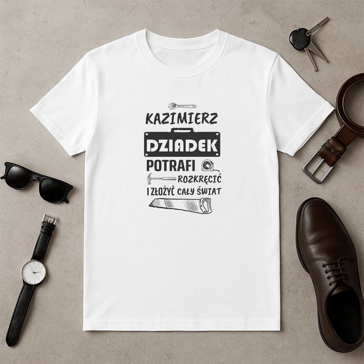 Dziadek potrafi - koszulka z nadrukiem dla dziadka - Emmygift.pl
