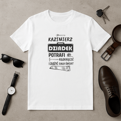 Dziadek potrafi - koszulka z nadrukiem dla dziadka - Emmygift.pl