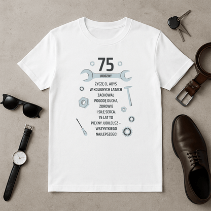 75 urodziny - koszulka z nadrukiem dla dziadka - Emmygift.pl