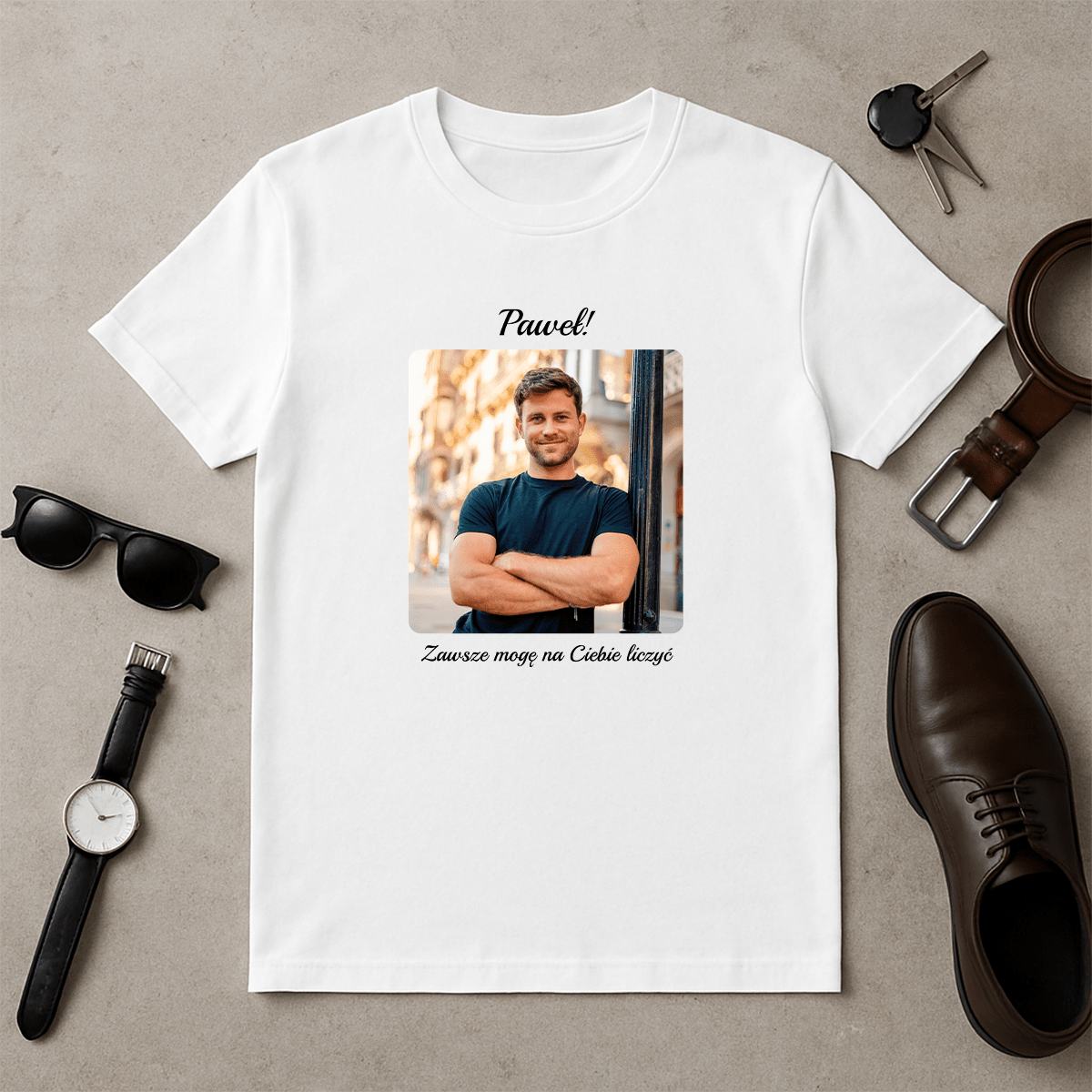Zawsze mogę na Ciebie liczyć - koszulka z nadrukiem dla niego - Emmygift.pl