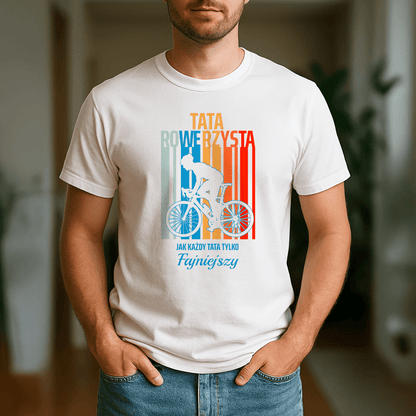 Tata rowerzysta - koszulka z nadrukiem dla taty - Emmygift.pl