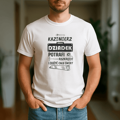 Dziadek potrafi - koszulka z nadrukiem dla dziadka - Emmygift.pl