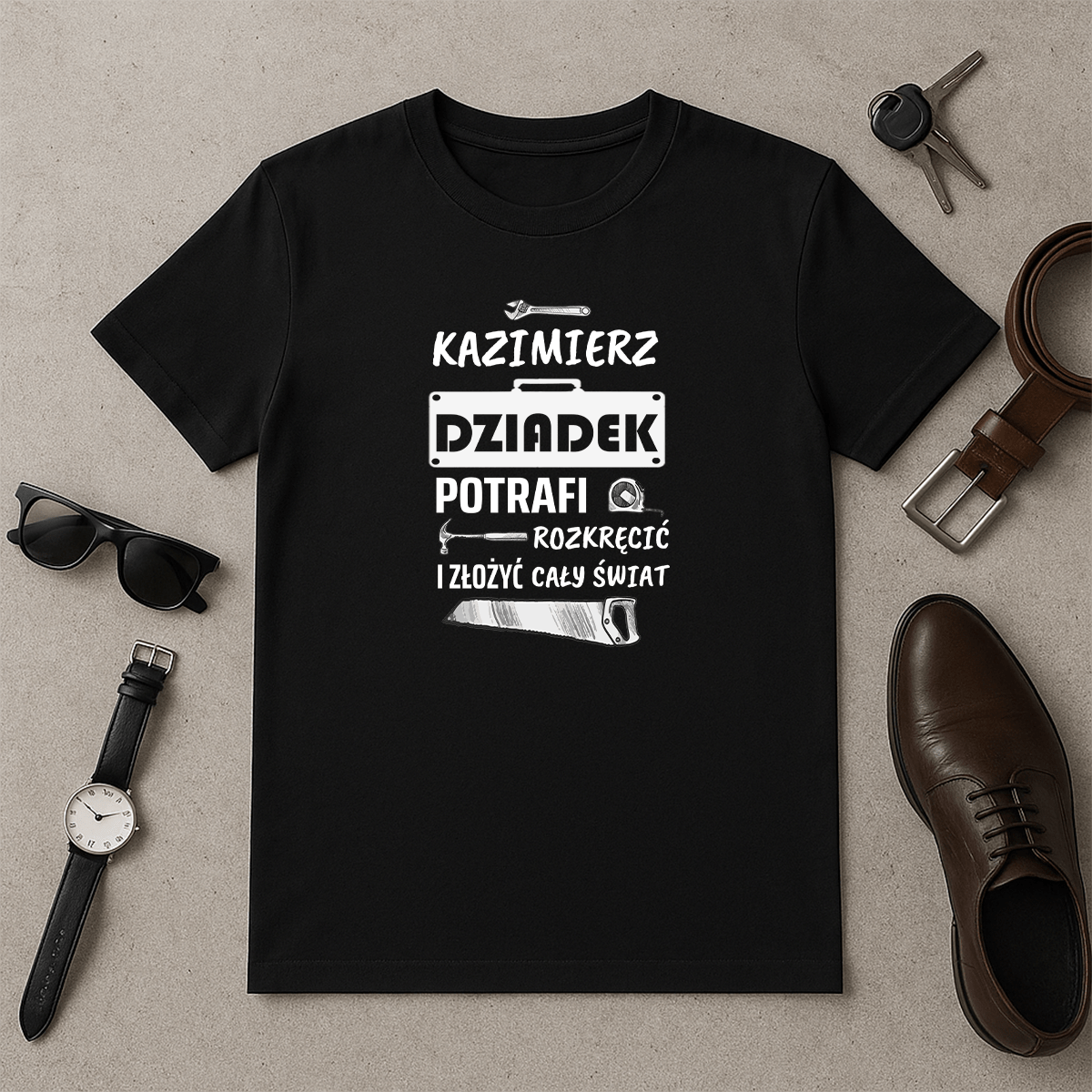 Dziadek potrafi - koszulka z nadrukiem dla dziadka - Emmygift.pl