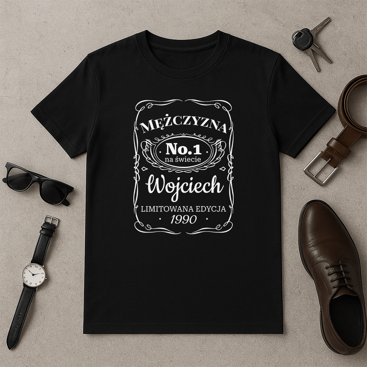 Mężczyzna No. 1 na świecie - koszulka z nadrukiem dla niego - Emmygift.pl