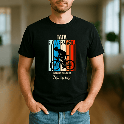 Tata rowerzysta - koszulka z nadrukiem dla taty - Emmygift.pl