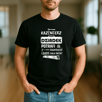 Dziadek potrafi - koszulka z nadrukiem dla dziadka - Emmygift.pl