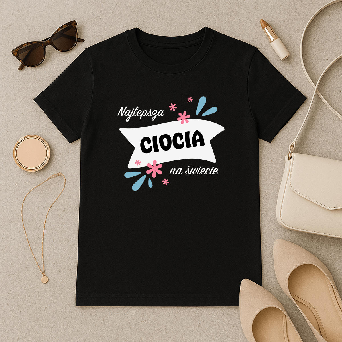 Najlepsza ciocia na świecie - koszulka z nadrukiem dla cioci - Emmygift.pl