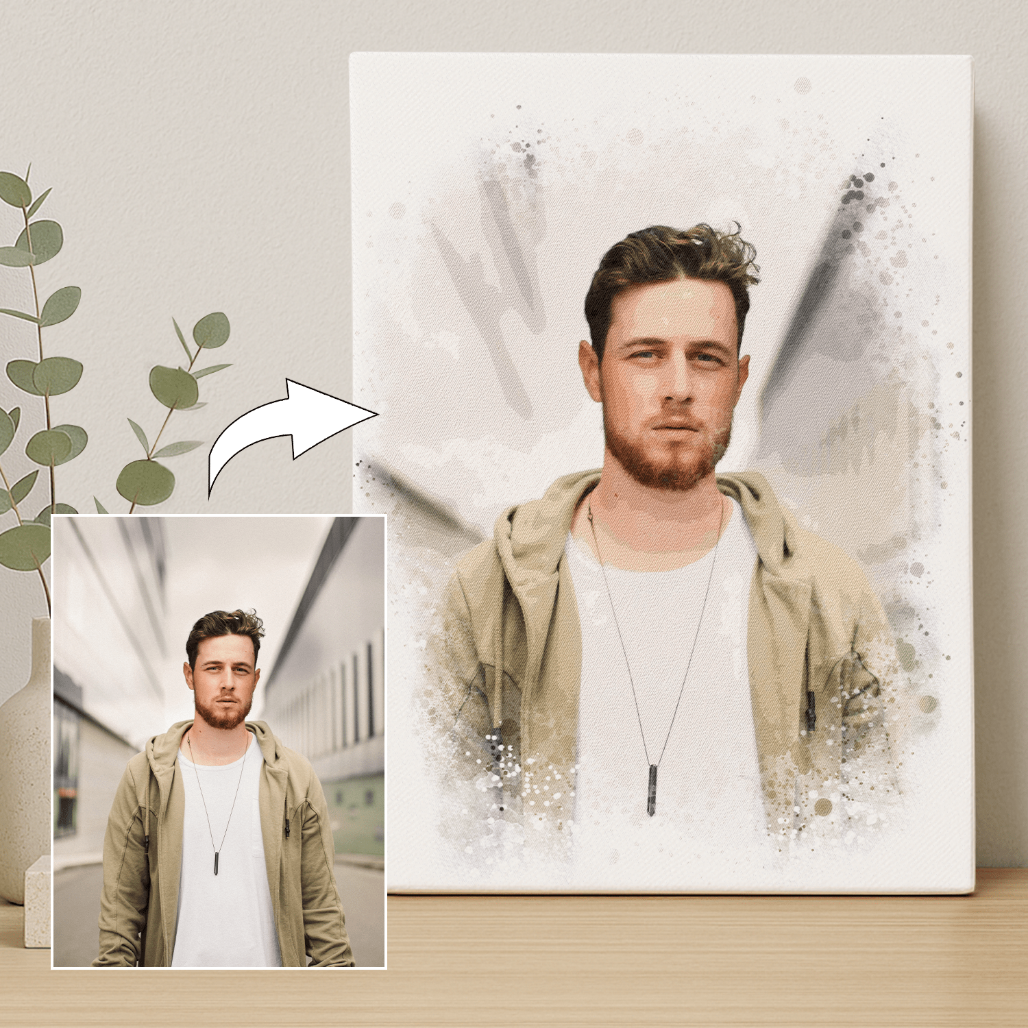 Artystyczny portret mężczyzny - portret na płótnie dla niego - Emmygift.pl