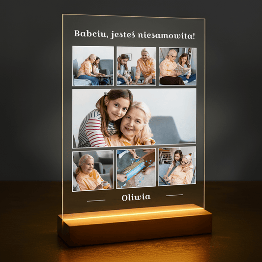 Babcia - druk na szkle akrylowym dla babci - Emmygift.pl