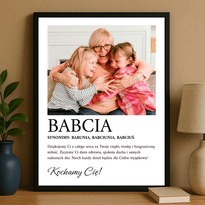 Babciu, kochamy Cię! - plakat personalizowany dla babci - Emmygift.pl