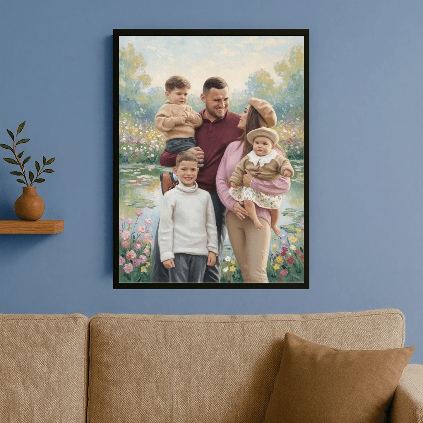 Cała szczęśliwa rodzina - portret na plakacie dla rodziców - Emmygift.pl
