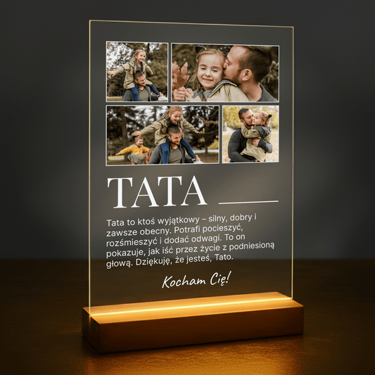 Definicja słowa Tata - druk na szkle akrylowym dla taty - Emmygift.pl