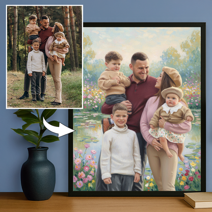 Cała szczęśliwa rodzina - portret na plakacie dla rodziców