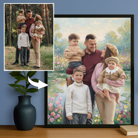 Cała szczęśliwa rodzina - portret na plakacie dla rodziców