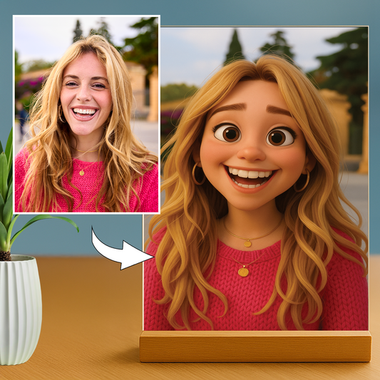 Ona w stylu animacji 3D - portret na szkle akrylowym dla niej