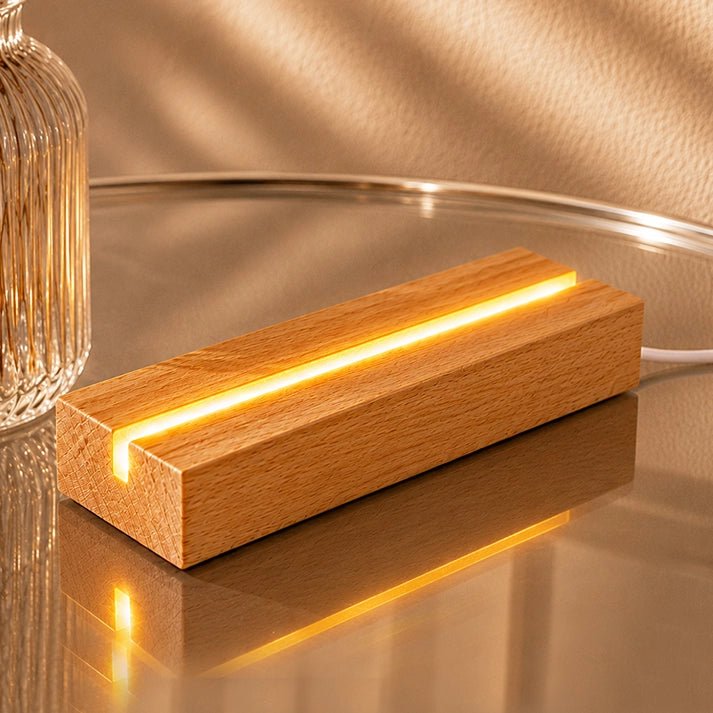 Drewniana podstawka + LED - Emmygift.pl